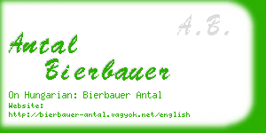 antal bierbauer business card